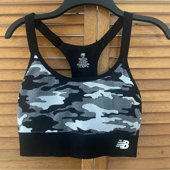 New Balance Other - New Balance Medium Impact Sports Bra Style Black Camouflage Sz L